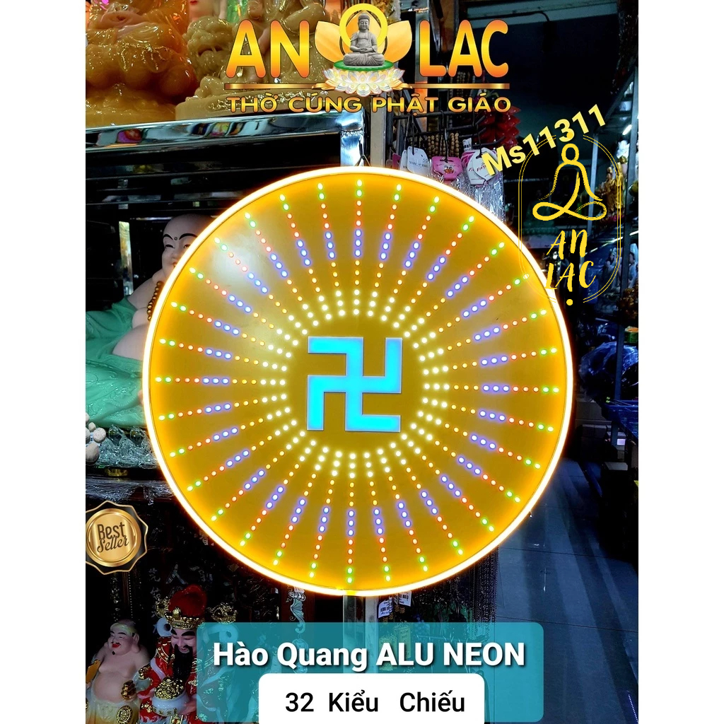 Hào Quang Mica Neon Chớp Nháy Mẫu Chữ VẠN HHQ