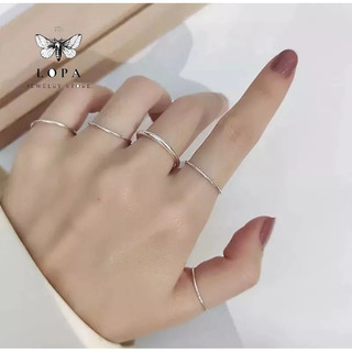 Nhẫn trơn xinh Bạc LOPA -Bạc ta nguyên chất chính hãng