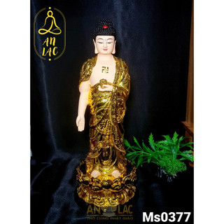 Tượng a di đà đứng xi vàng composite t1 40cm & 50cm