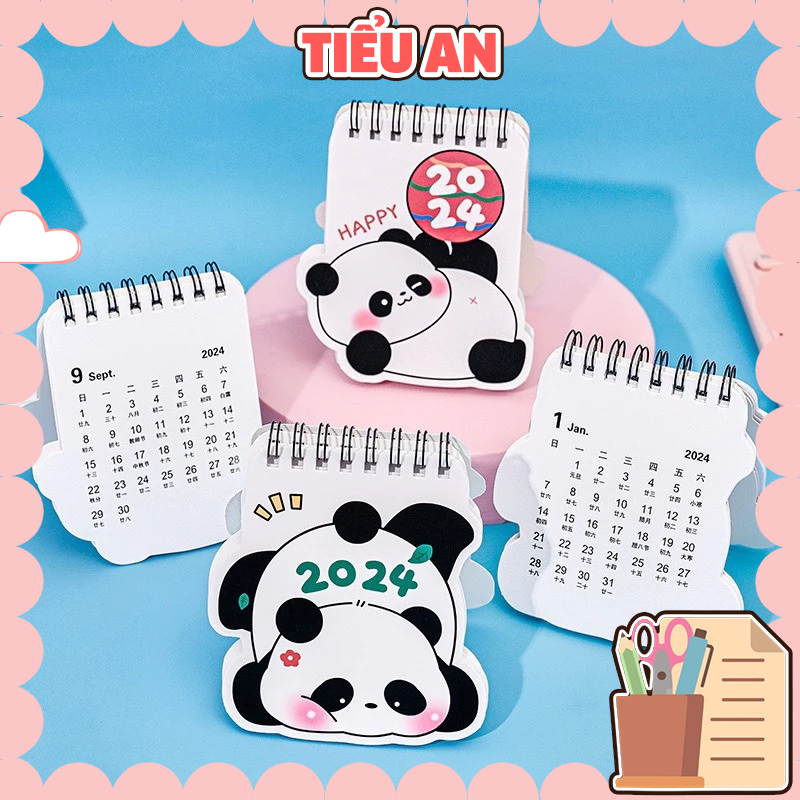 Lịch Năm 2024 Siêu Xinh -  Có Trang Note dễ thương và tiện dụng