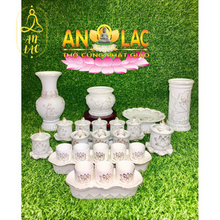 BỘ SỨ BẠCH NGỌC TRẮNG HỌA TIẾT HOA SEN - ĐỦ PHÂN LOẠI 🔆 TƯỢNG PHẬT AN LẠC 🔆