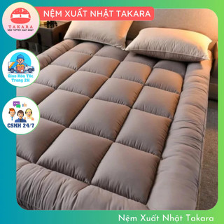 Nệm Topper, đệm trải sàn bông dày 6cm êm ái, nệm topper giá rẻ, tấm bảo vệ nệm size 1m2x2m, đệm ký túc xá TAKARA