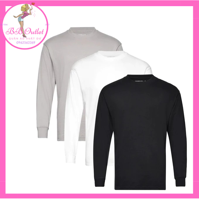 Áo cotton dài tay áo giữ nhiệt nam Aber crom bie & Fitch - mới 100% không có tag