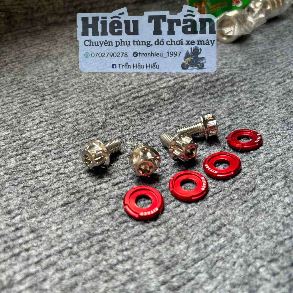 Combo 4 Ốc Salaya Gắn Tay Sách Wave 50-100-110 kèm long đền