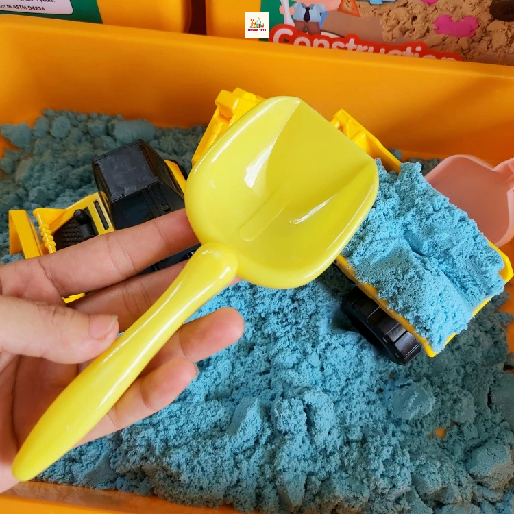 Đồ chơi cát động lực cao cấp cho bé kèm bộ khuôn lâu đài cát sinh vật biển và xe công trình