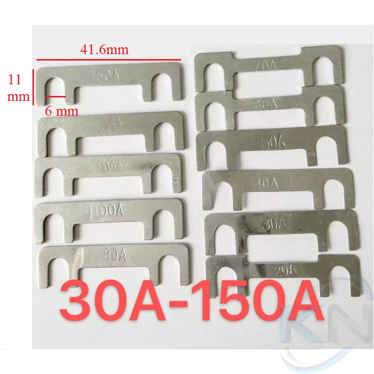 Cầu chì dẹp phẳng bằng thép dài chữ E 41.6mm, ngang 11mm từ 30A-150A