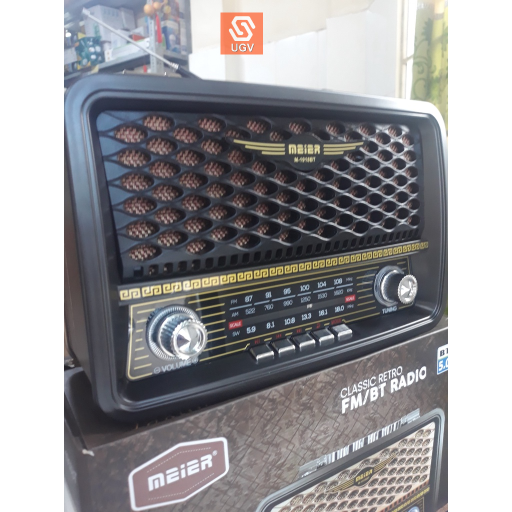 Đài FM/BT/RADIO Phong Cách Cổ Điển M-1918BT - Nghe Radio Nhạc Qua Thẻ Nhớ, Usb, Có Bluetooth BT5.0