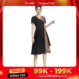 Đầm lamer midi dập ly phối sườn l63i20h021