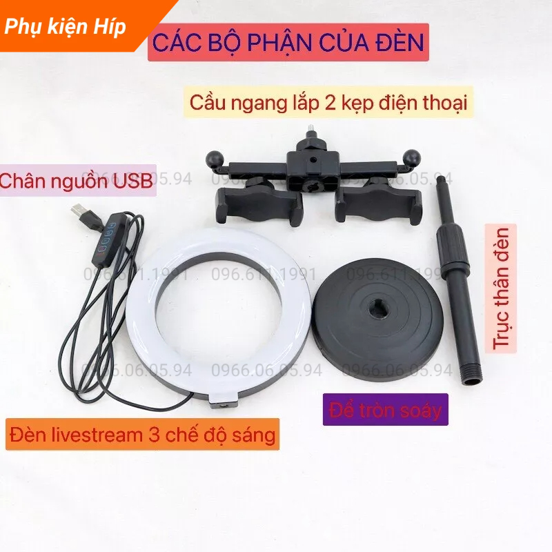 Đèn Livestream Size 26cm, 30cm Để Bàn, Make Up Trang Điểm, Chụp Ảnh Sản Phẩm, Bán Hàng Online, Bảo Hành 2 năm.