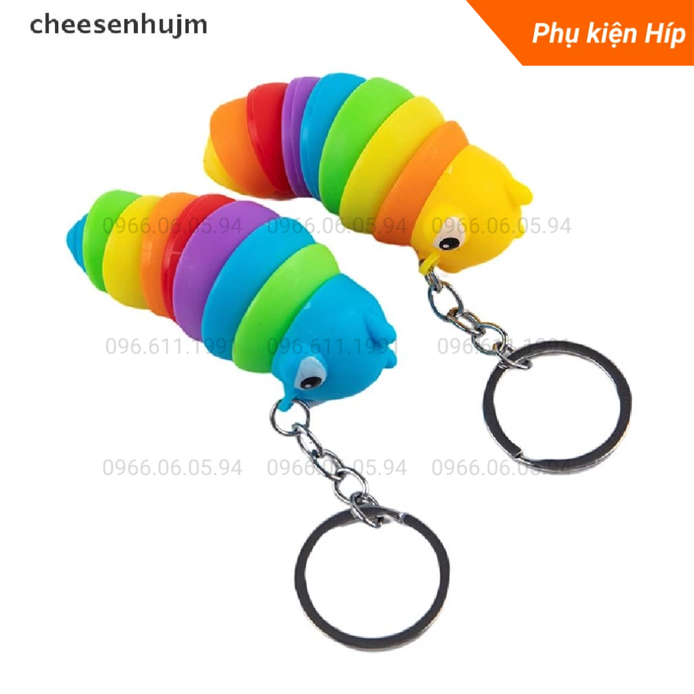 Móc Khóa Hình Sâu Bướm Mắt To Có Thể Tháo Rời Giảm Căng Thẳng