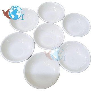 6 dĩa đựng nước chấm bằng sứ trắng nhỏ đựng muối tiêu / 6 dĩa sứ đẹp đựng nước chấm / dĩa đựng chanh ớt
