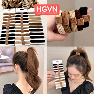 SET 10 Chun Thun Buộc Tóc Tone Nâu Hình Gấu Nơ Thắt HGVN Phong Cách Tiểu Thư Thời Trang Hàn Quốc Nhật Bản Dành Cho Nữ