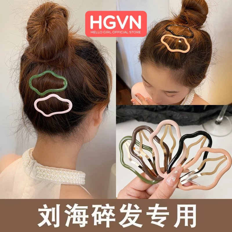 Kẹp Tóc Mái Kim Loại Hình Đám Mây Size Lớn 6.5cm HGVN Nhiều Màu Pastel Sang Trọng Phong Cách Hàn Quốc Dành Cho Nữ