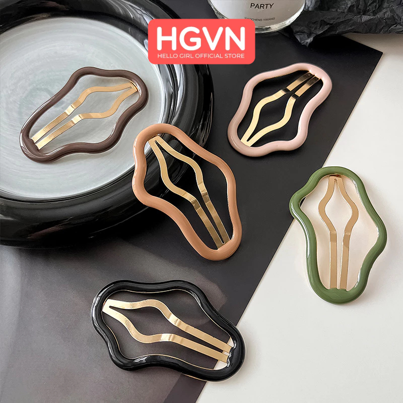 Kẹp Tóc Mái Kim Loại Hình Đám Mây Size Lớn 6.5cm HGVN Nhiều Màu Pastel Sang Trọng Phong Cách Hàn Quốc Dành Cho Nữ