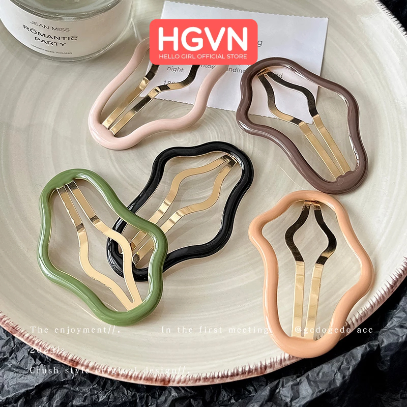 Kẹp Tóc Mái Kim Loại Hình Đám Mây Size Lớn 6.5cm HGVN Nhiều Màu Pastel Sang Trọng Phong Cách Hàn Quốc Dành Cho Nữ