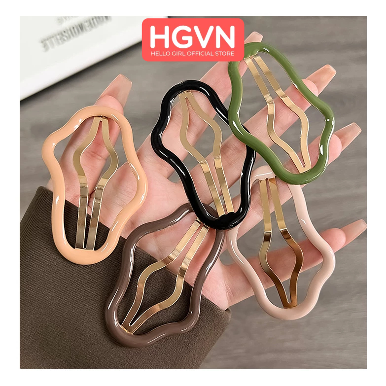 Kẹp Tóc Mái Kim Loại Hình Đám Mây Size Lớn 6.5cm HGVN Nhiều Màu Pastel Sang Trọng Phong Cách Hàn Quốc Dành Cho Nữ