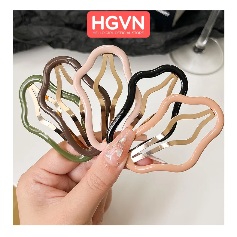 Kẹp Tóc Mái Kim Loại Hình Đám Mây Size Lớn 6.5cm HGVN Nhiều Màu Pastel Sang Trọng Phong Cách Hàn Quốc Dành Cho Nữ