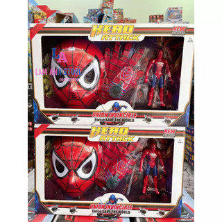 Đồ chơi siêu anh hùng lam anh store, súng bắn tơ nhện, mặt nạ spider man có đèn