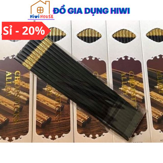 Bộ 10 Đôi Đũa Mạ Vàng, Đũa Hợp Kim Chống Mốc Hàn Quốc