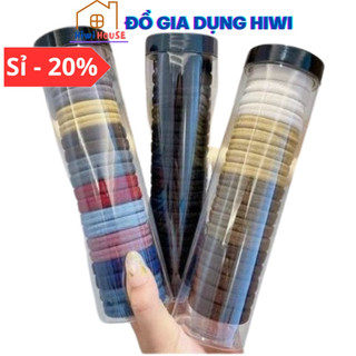 Dây buộc tóc🍀FREESHIP🍀sét 20 chun buộc tóc, cột tóc bằng vải nhiều màu sắc kèm ống đựng trong suốt