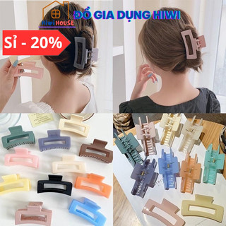 Kẹp tóc bản rộng màu trơn chống thấm nước thời trang Hàn Quốc