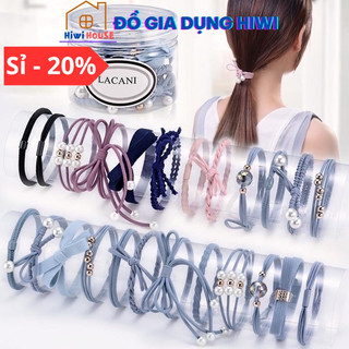 Set 12 dây buộc tóc hàn quốc siêu xinh kèm hộp đựng