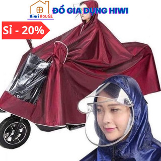 Áo Mưa 1 Người và 2 Người Có Kính Chắn Nước Che Mặt Cánh Dơi Chống Thấm Cao Cấp Phản Quang Có Túi Chùm Gương Chiếu Hậu