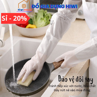 Găng tay cao su siêu dai, siêu bền loại dài - Có chun chống tụt