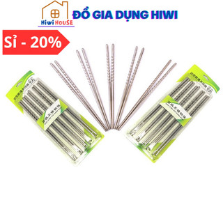 Set 5 Đôi Đũa INOX ăn cơm, đũa gắp thức ăn chống trơn