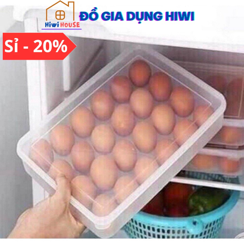 Hộp đựng trứng 24 quả có nắp đậy nhựa Việt Nhật (6786), khay bảo quản trứng không bị vỡ chắc chắn