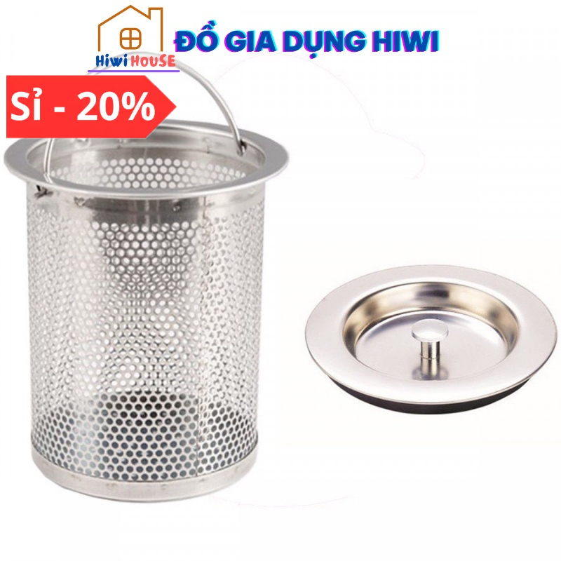 Bộ giỏ lọc rác + nắp đậy lọc giác bồn rửa inox 304 bộ lọc giác có nắp phù hợp cho tất cả các loại bồn rửa