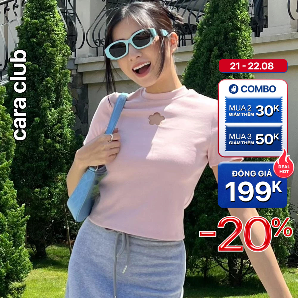 [Mã Bmlta35 Giảm Đến 35K Đơn 99K] Cara Áo Kiểu Nữ Orson Dáng Babytee Khoét Hình Hoa Trên Ngực Xinh Xắn Cá Tính