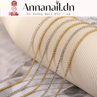 Dây xích đá nail, dây đá nail kim cương trang trí móng tay 25cm siêu sáng loại mảnh