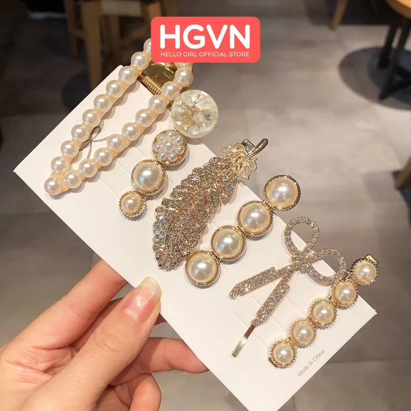 SET 11 Kẹp Tóc Mái Kẹp Tách Đính Charm Ngôi Sao Chữ X M.I.N Blackpink HGVN Thời Tran Phong Cách Pháp Dành Cho Nữ