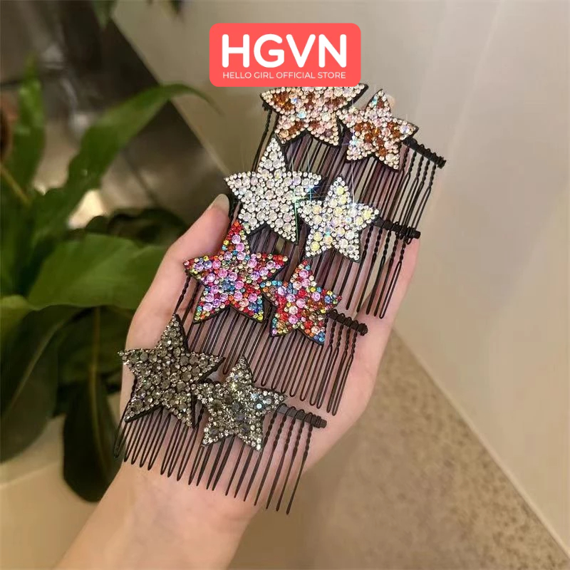 Xược Tóc Định Hình Tạo Mẫu Tóc 2 Ngôi Sao 5 Cánh Đính Đá Nhân Tạo HGVN Phong Cách Sang Trọng Dành Cho Nữ Hottrend 2023