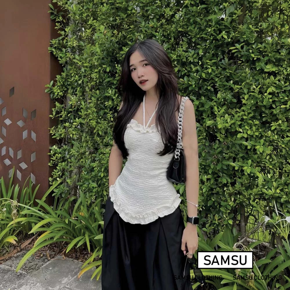 Áo ống bèo cột dây sang chảnh, hàng thiết kế xịn, mặc dc 2 kiểu Samsu.clothing_saigon