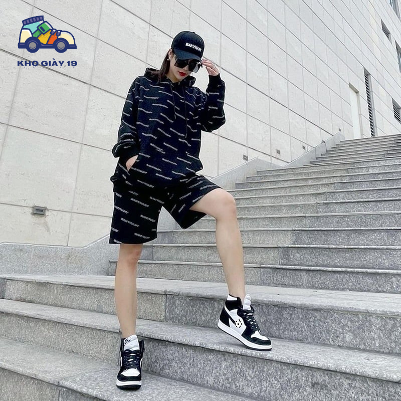 Giày Jordan đen cao, Giày JD1 high black đơn giản bản đẹp 2022 full box tặng kèm dây