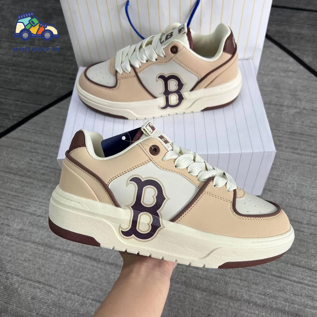 Giày thể thao MLB Chunky Boston đỏ nâu, Sneaker Chunky LA siêu hot trend 2023 Full Box