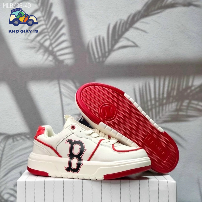 Giày thể thao MLB Chunky Boston đỏ nâu, Sneaker Chunky LA siêu hot trend 2023 Full Box