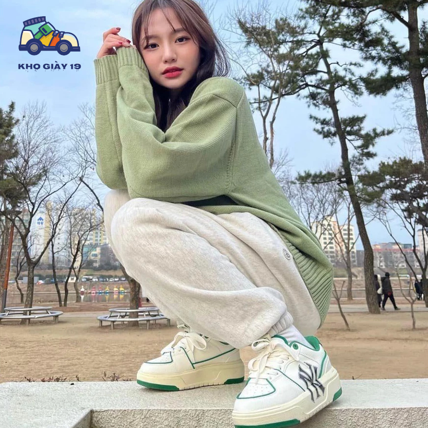 Giày thể thao MLB Chunky Boston đỏ nâu, Sneaker Chunky LA siêu hot trend 2023 Full Box