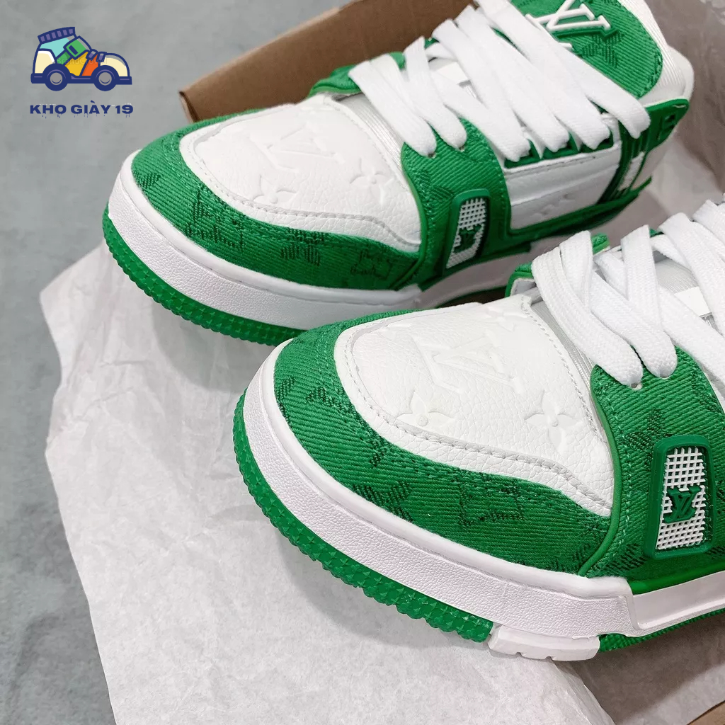 Giày LV trainer xanh, Giày thể thao LV Xanh Lá green hot 2022 Bản Cao Cấp Full Box