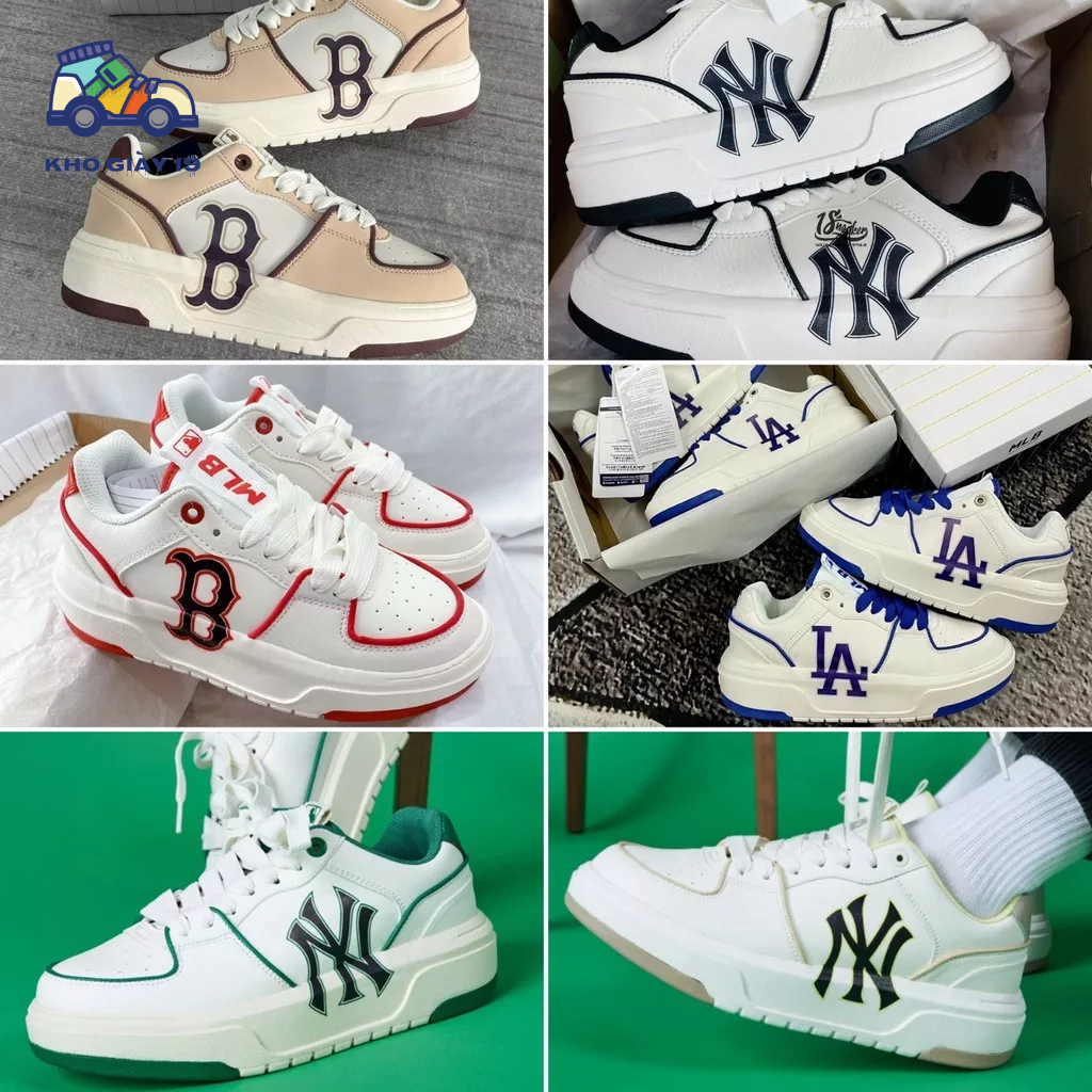 Giày thể thao MLB Chunky Boston, Sneaker Ny đen phối đồ nam nữ bản đẹp 2023 Full Box