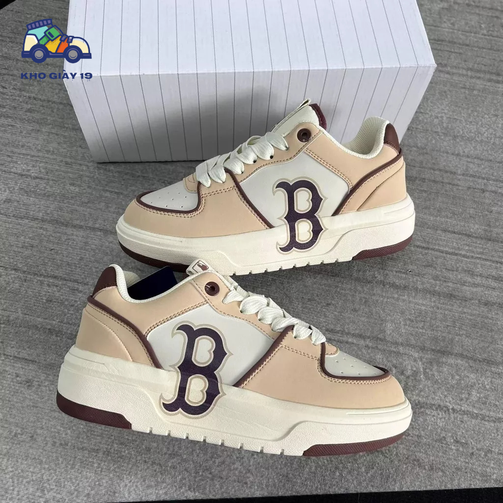 Giày thể thao MLB Chunky Boston, Sneaker Ny đen phối đồ nam nữ bản đẹp 2023 Full Box