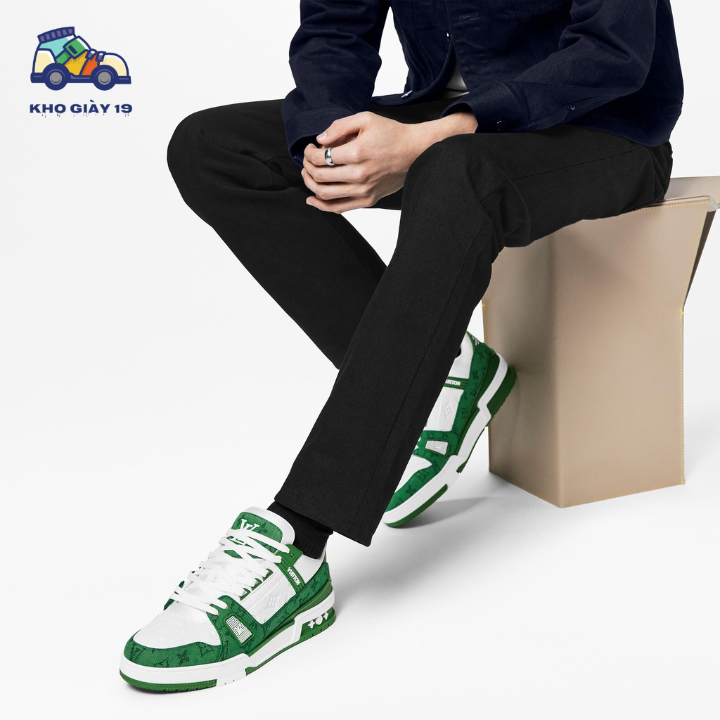 Giày LV trainer xanh, Giày thể thao LV Xanh Lá green hot 2022 Bản Cao Cấp Full Box