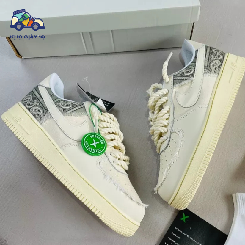 Giày thể thao AF1 Cà Phê, Giày Air Force 1 dây thừng đẹp 2023 Full Box