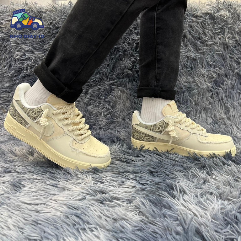 Giày thể thao AF1 Cà Phê, Giày Air Force 1 dây thừng đẹp 2023 Full Box