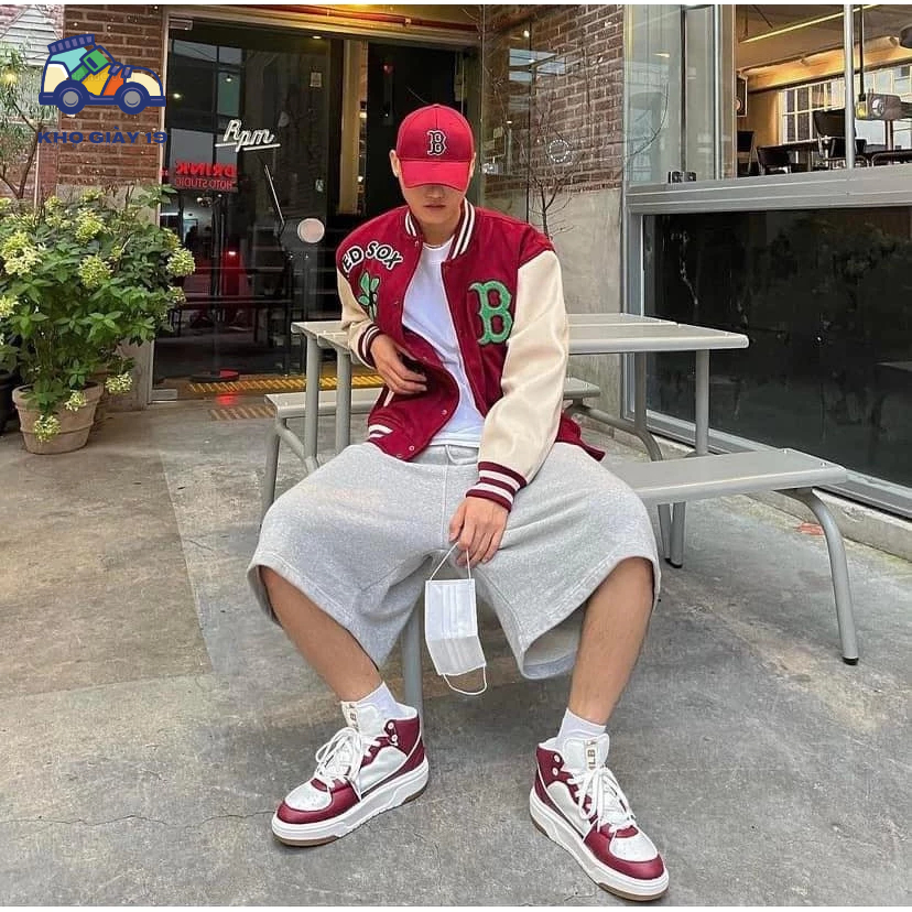 Giày thể thao Mlb Chunky Liner High Boston Red Sox siêu hot trend 2023 Full Box