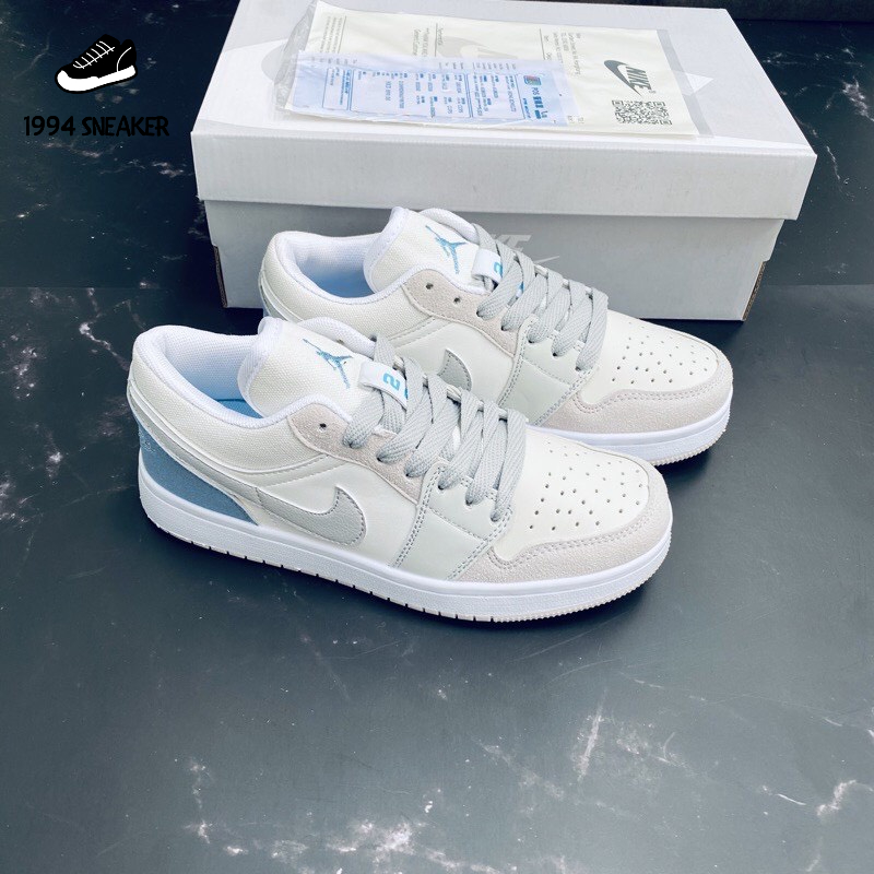 Giày thể thao JD1 Paris_Giày sneaker JD1 low xám xanh phối đồ nam nữ 2023 Full Box