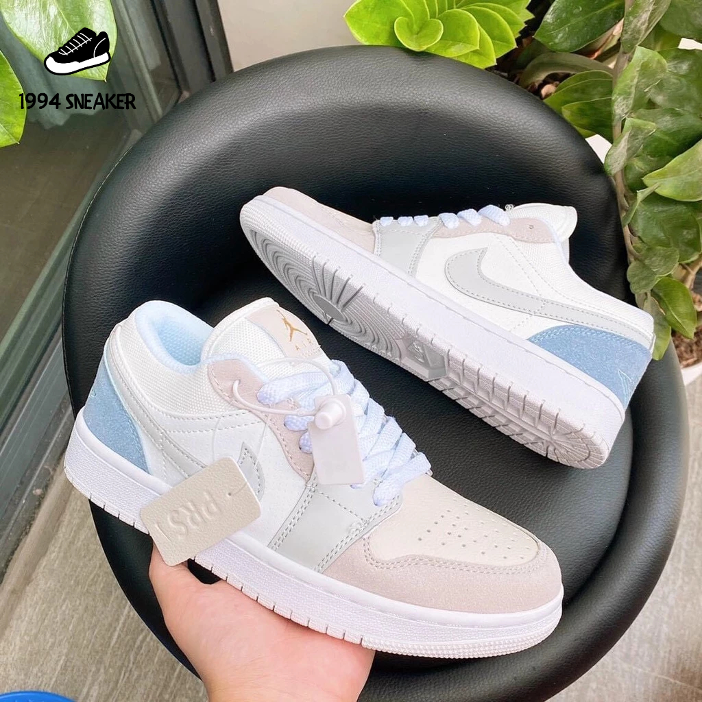 Giày thể thao JD1 Paris_Giày sneaker JD1 low xám xanh phối đồ nam nữ 2023 Full Box