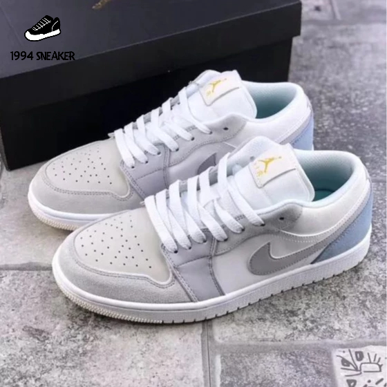 Giày thể thao JD1 Paris_Giày sneaker JD1 low xám xanh phối đồ nam nữ 2023 Full Box